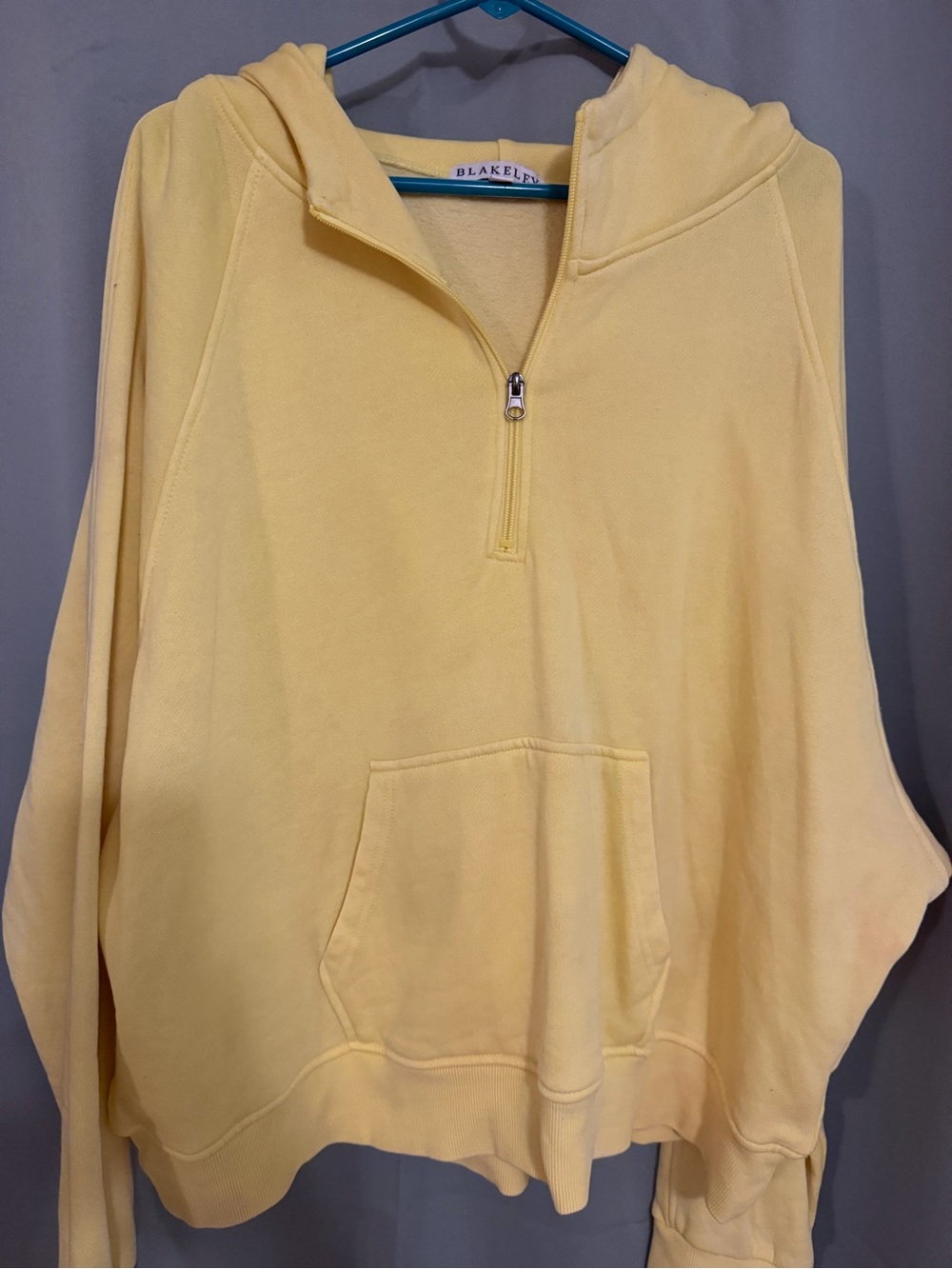 Blakeley Yellow Half-Zip Hoodie Sweatshirt for Women